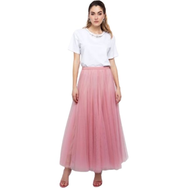 Ankle Length Φούστα Από Τούλι, 10-3960-125, Ροζ Φουστα , Toi Moi