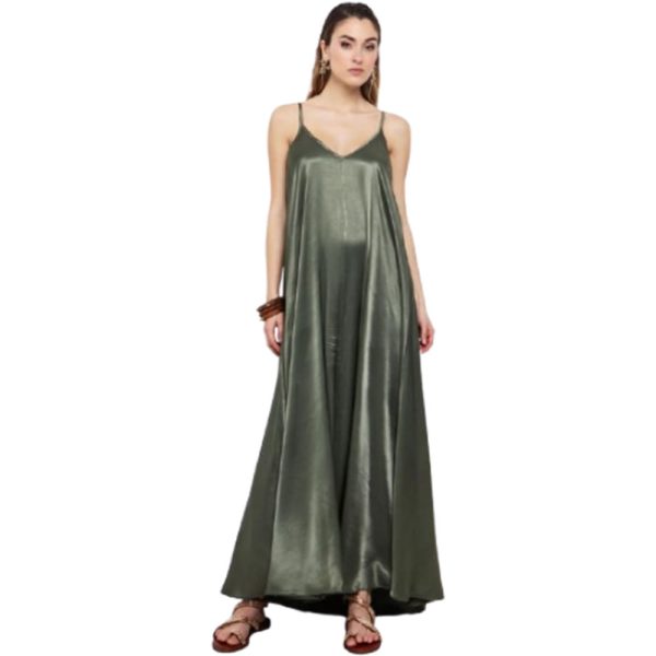 Slip Φόρεμα Σε Ριχτή Γραμμή , 50-6548-125 Χακί Toi Moi
